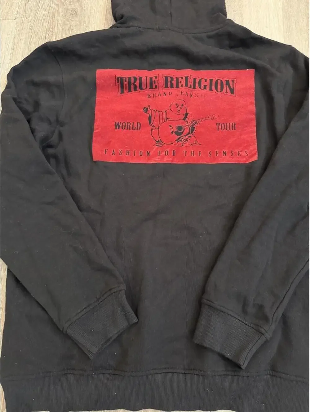 NWT True Religion Men's Solid SRS Pullover Hoodie Black Size M New with Tags